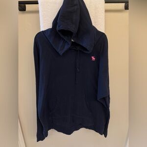 Abercrombie & Fitch Navy Hoodie with Pink Logo